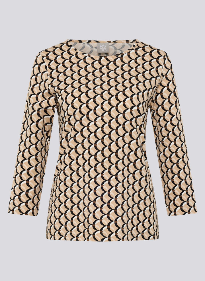 Rabe Brown Long-Sleeved Graphic Pattern Top