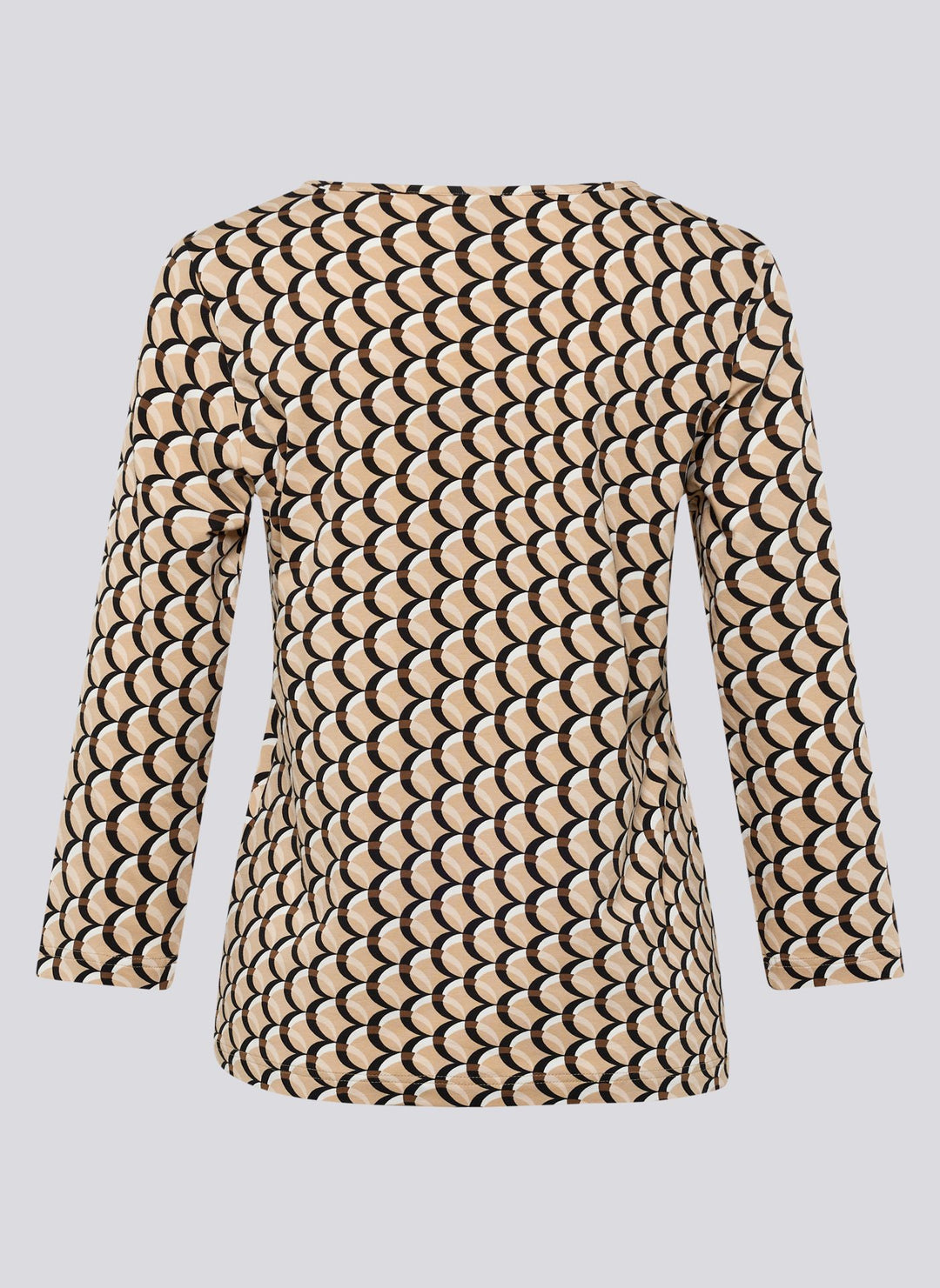 Rabe Brown Long-Sleeved Graphic Pattern Top