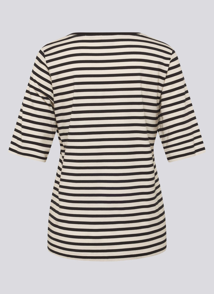 Rabe Striped 'Be Happy Now' Print Top