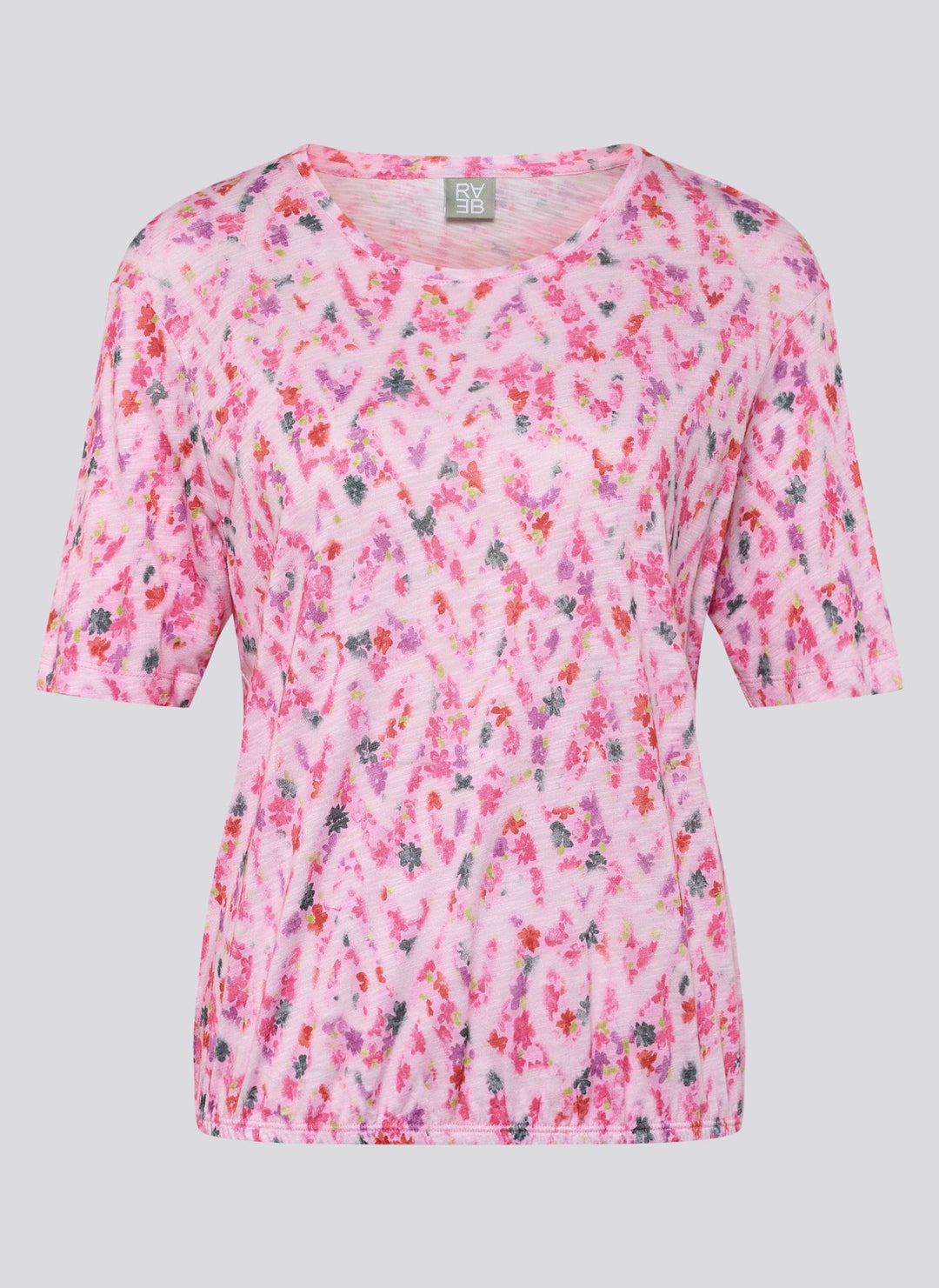 Rabe Pink Floral Heart Pattern Top