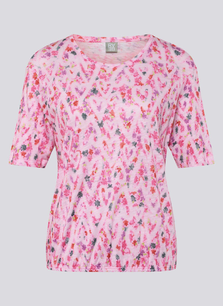 Rabe Pink Floral Heart Pattern Top