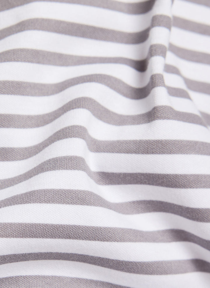 Rabe Grey Striped Polo Zipped Sweatshirt