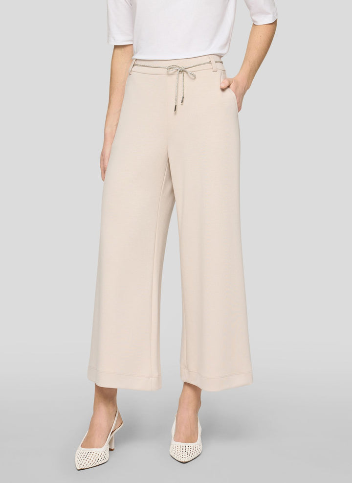 Rabe Beige Wide Leg Trousers with Rhinestone Tie