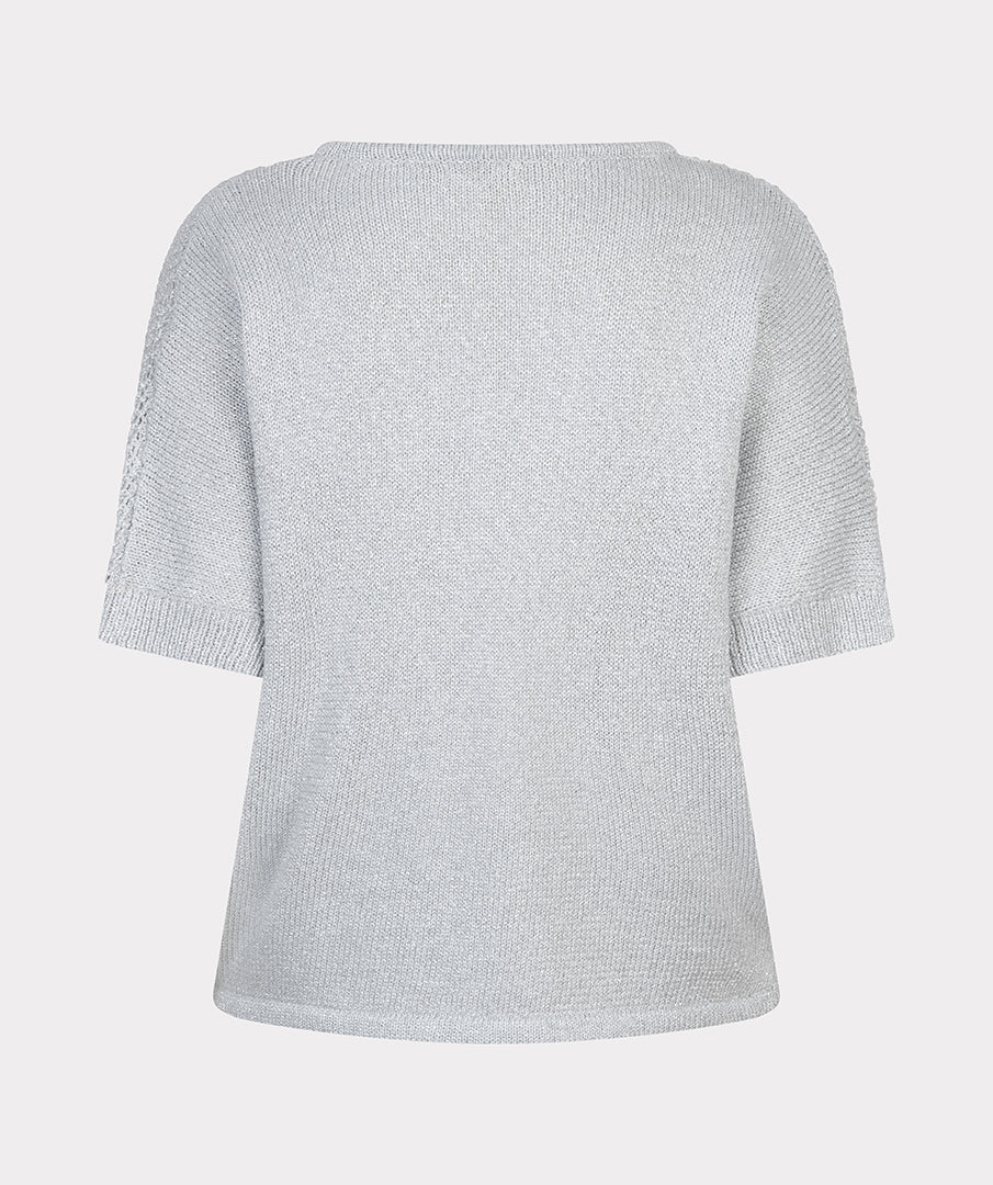 EsQualo Light Blue Sweater Ajour Batwing