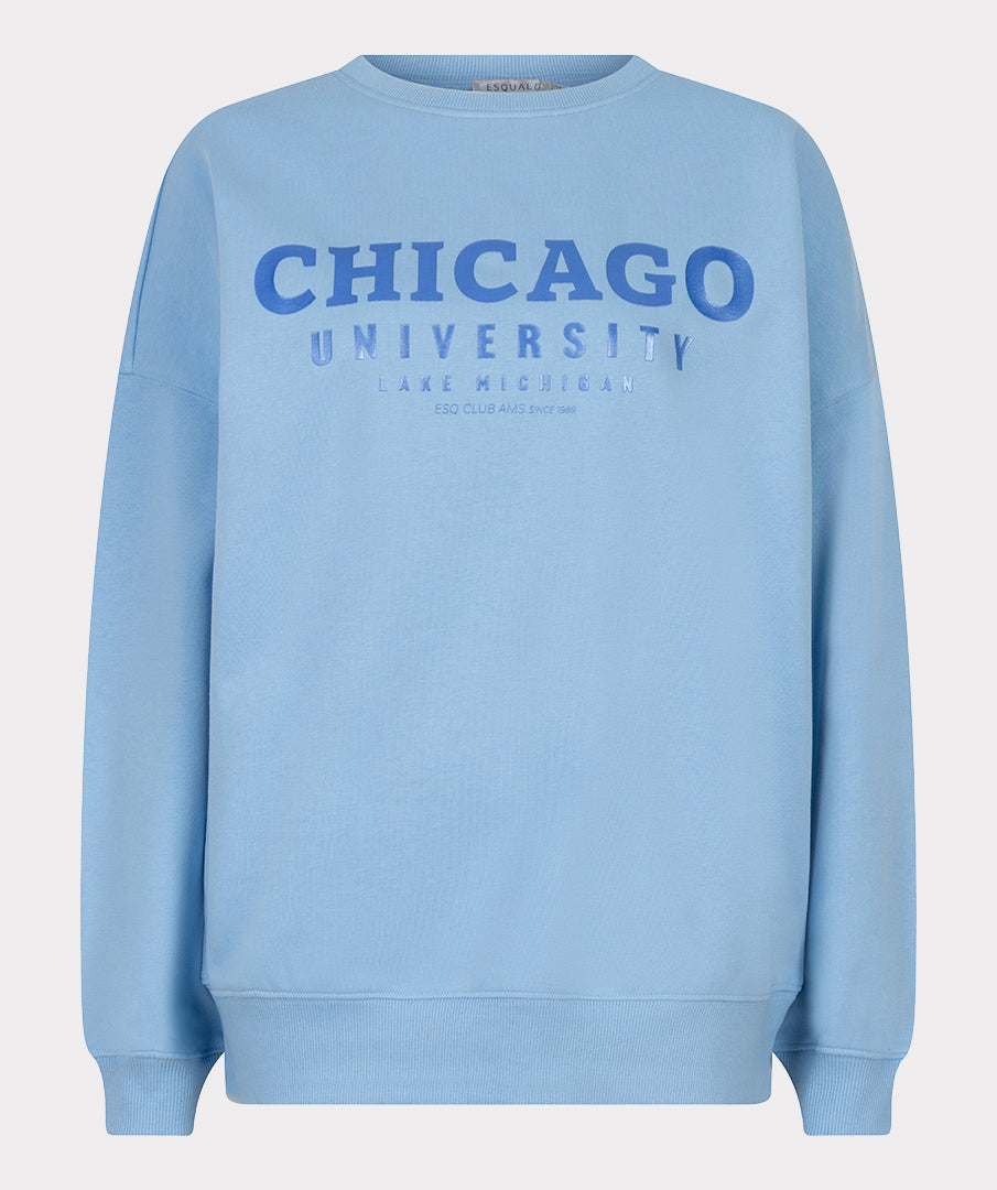 EsQualo Blue 'Chicago' Printed Sweater