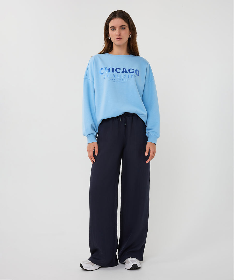 EsQualo Blue 'Chicago' Printed Sweater