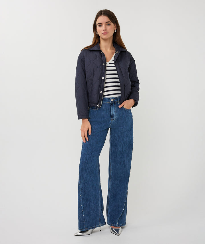 EsQualo Navy Quilted Jacket