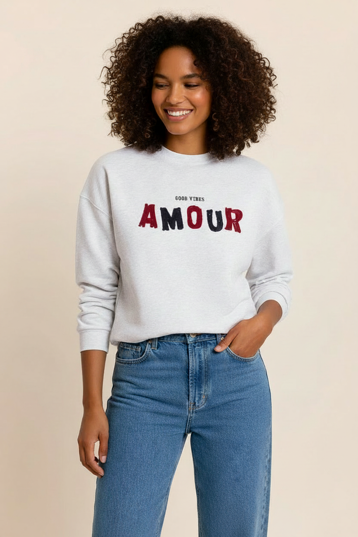Grey Amour Sweater