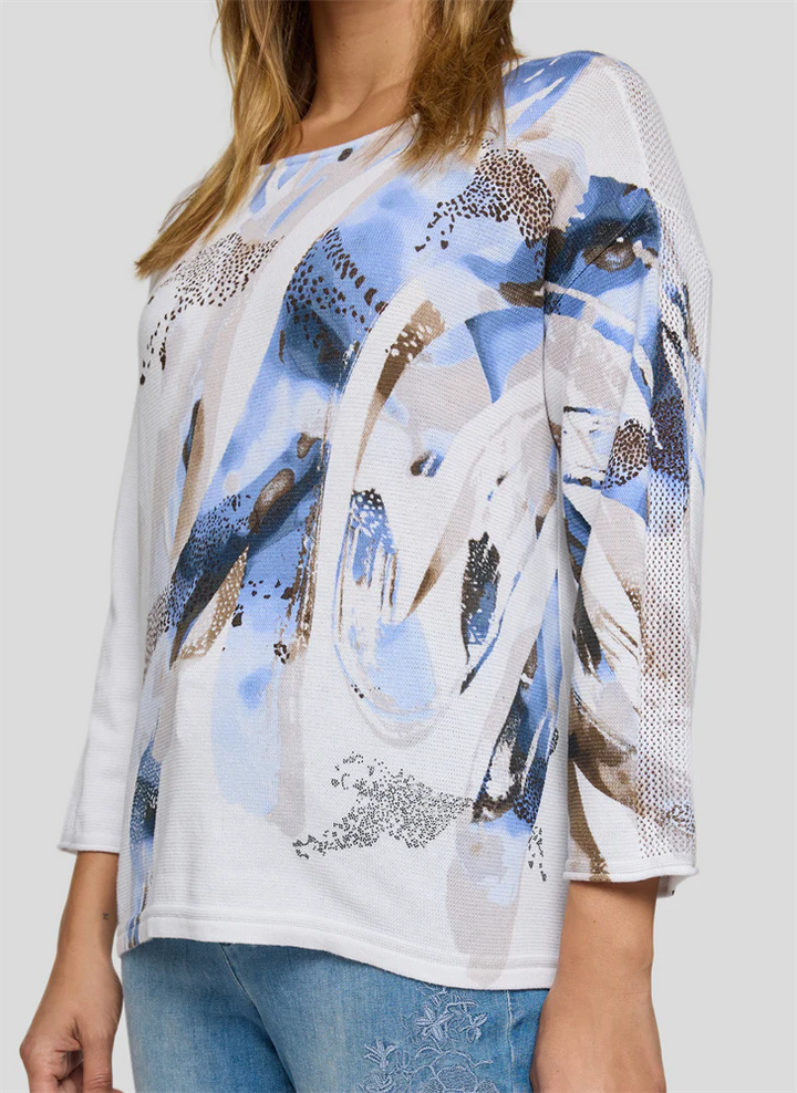 Rabe Blue Ocean Print Sweater