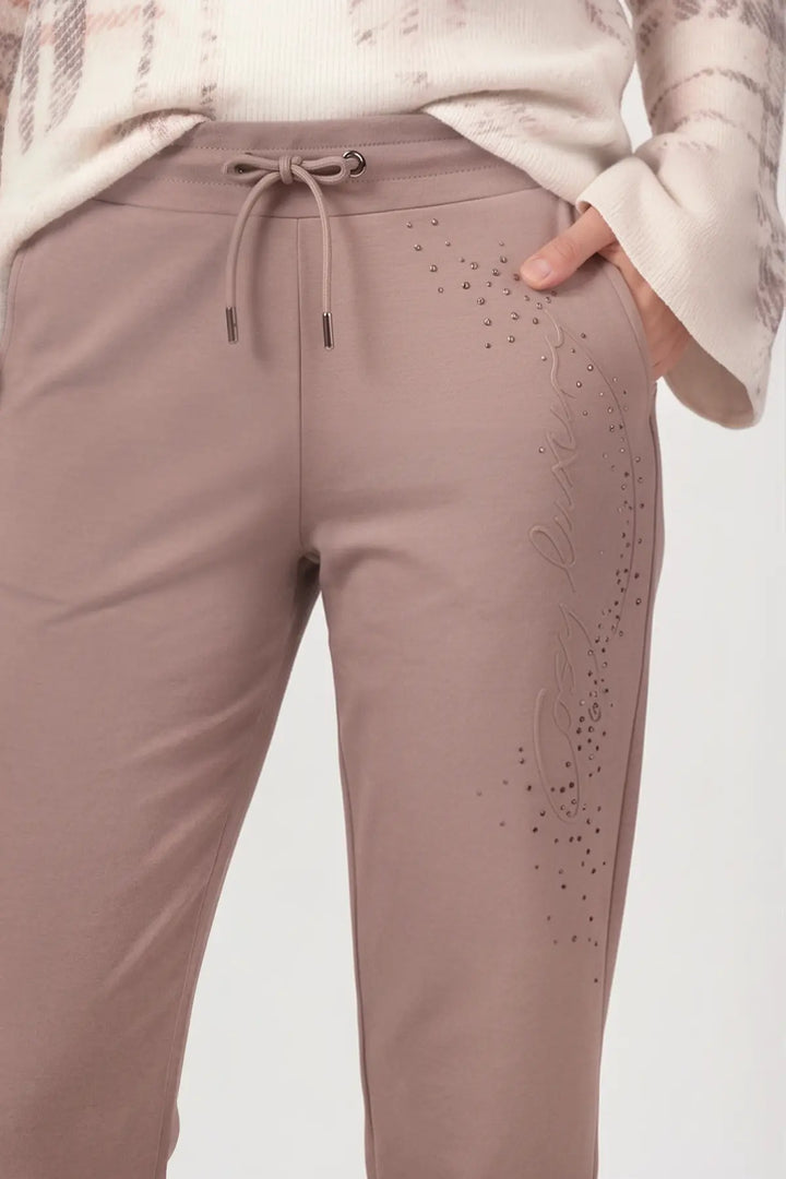 Monari Taupe Joggers with Rhinestones