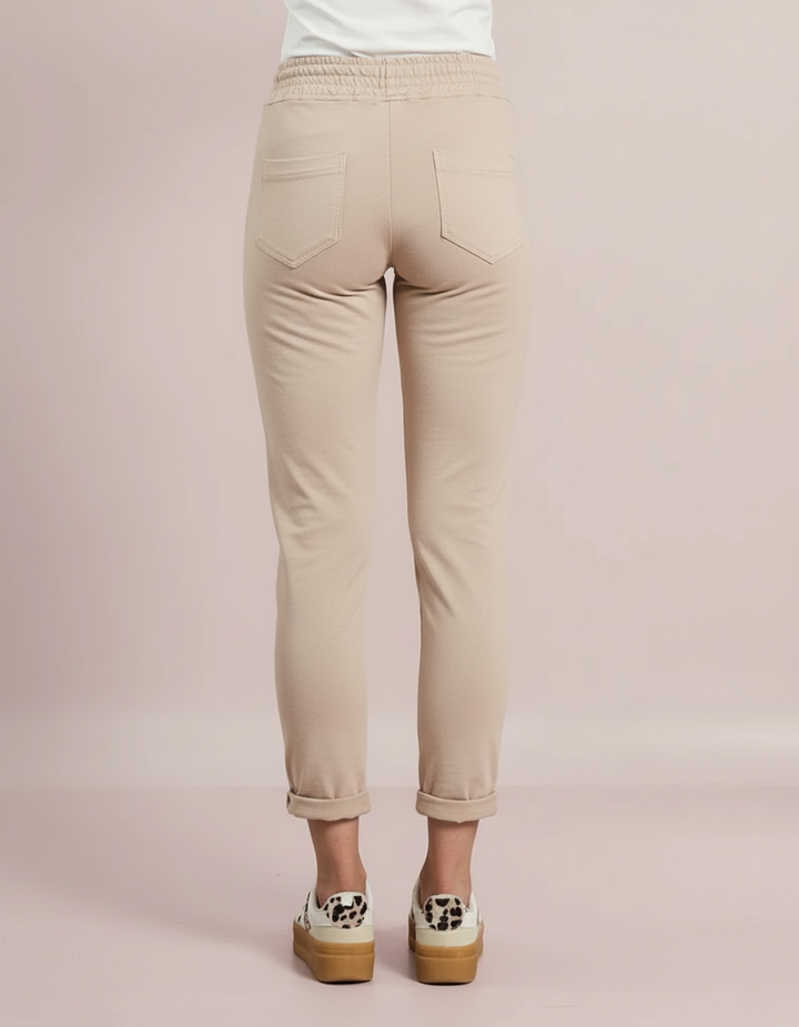 Decollage Beige Zip Pocket Joggers