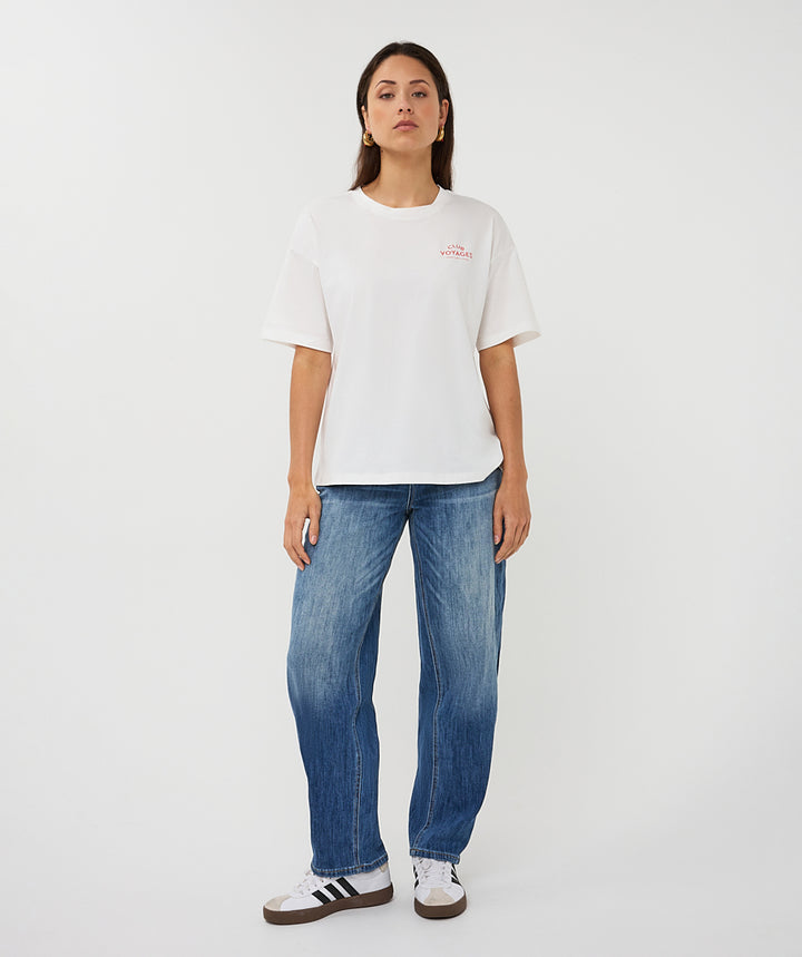 Esqualo Off White 'Club Voyages' Printed Top