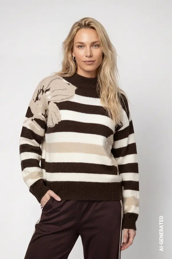 Monari Knitted Soft Texture Jumper, Cappucino
