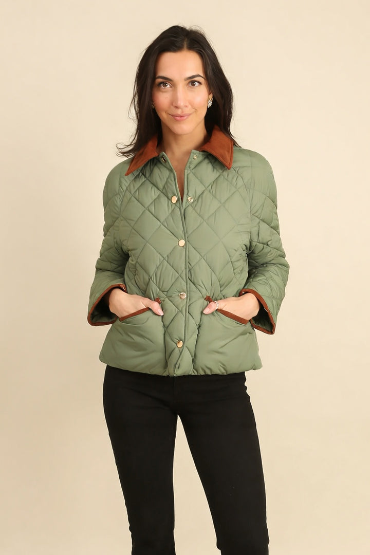 Short Diamond Quilted Jacket