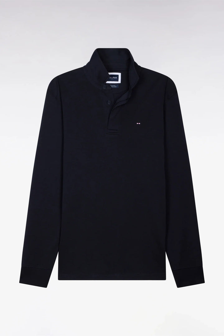 Eden Park Navy Pima Cotton Long Sleeve Jersey