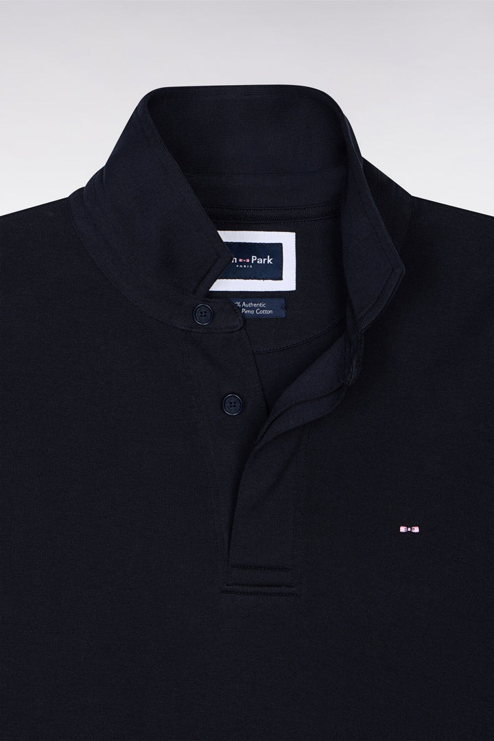 Eden Park Navy Pima Cotton Long Sleeve Jersey