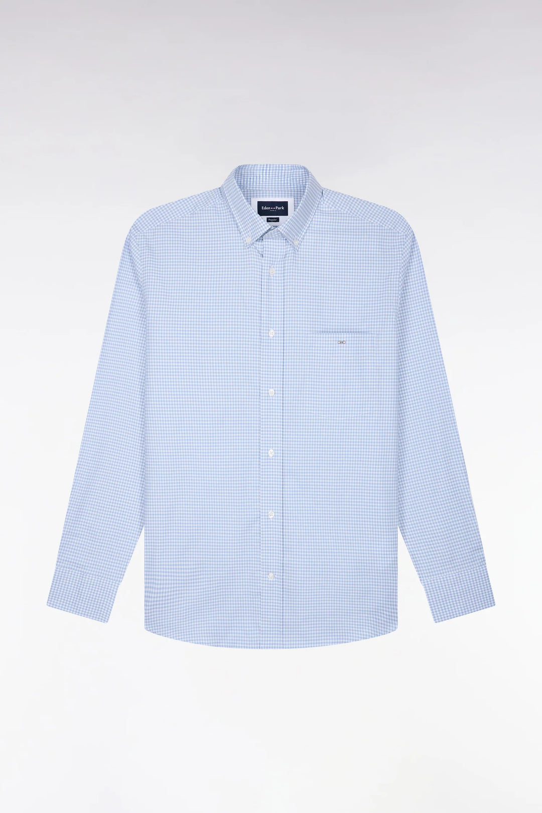 Eden Park Straight Cut Gingham Check Shirt, Blue