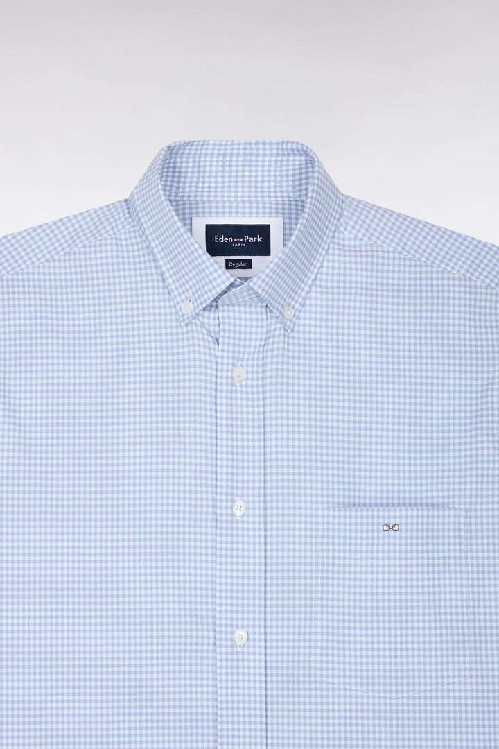 Eden Park Straight Cut Gingham Check Shirt, Blue