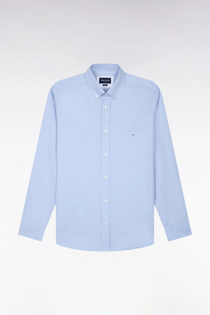 Eden Park Plain Straight Cut Oxford Shirt, Blue