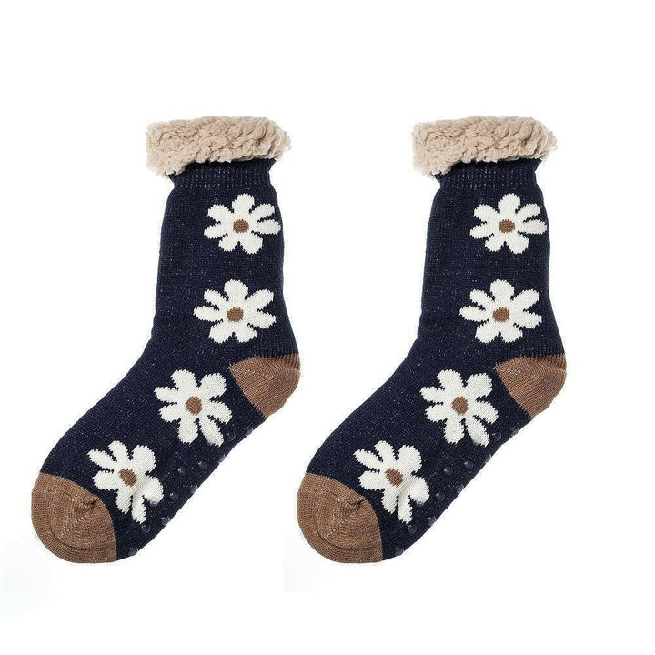 Nordic Flower Thick Fluffy Socks
