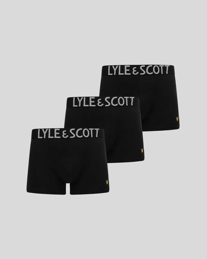 Lyle & Scott Black 3 Pack Trunk with Wide Satin Waistband