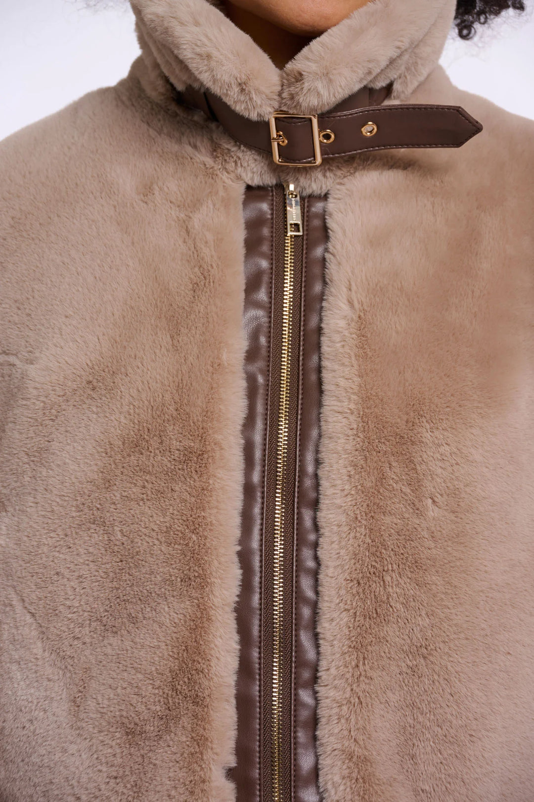 Rino & Pelle Lambra Short Faux Fur Jacket, Oat