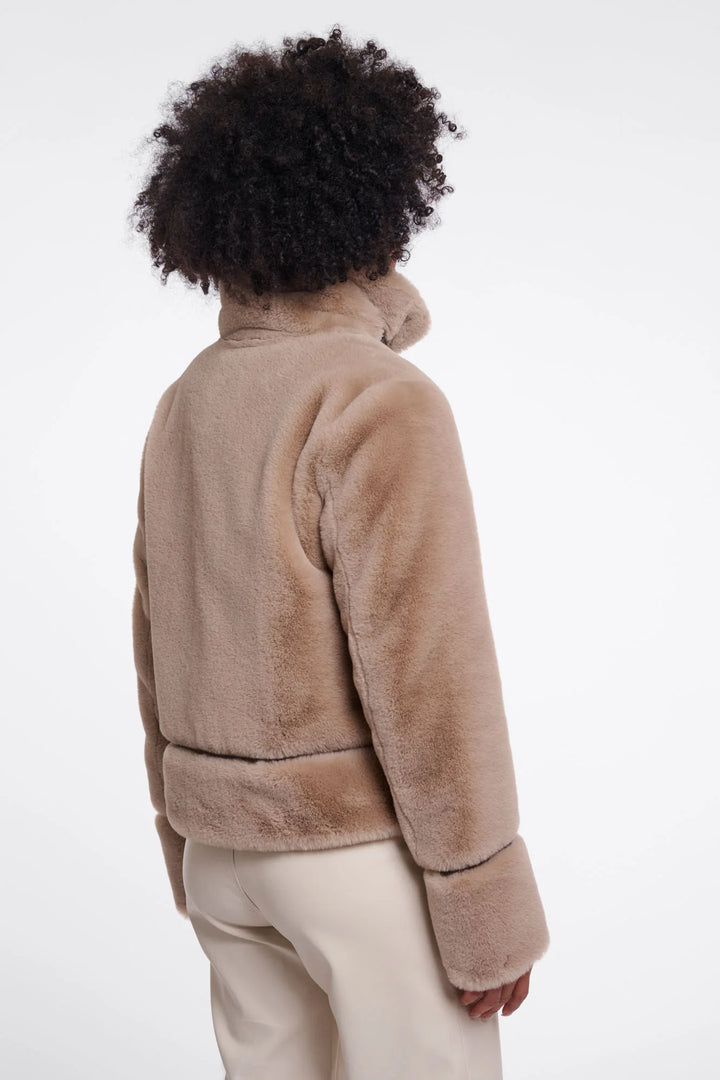 Rino & Pelle Lambra Short Faux Fur Jacket, Oat