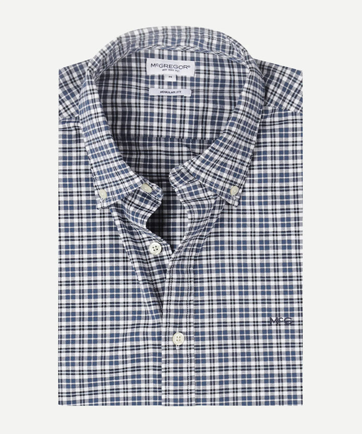 McGregor Stretch Oxford Check Shirt, Navy