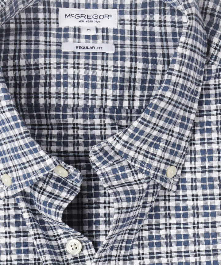 McGregor Stretch Oxford Check Shirt, Navy