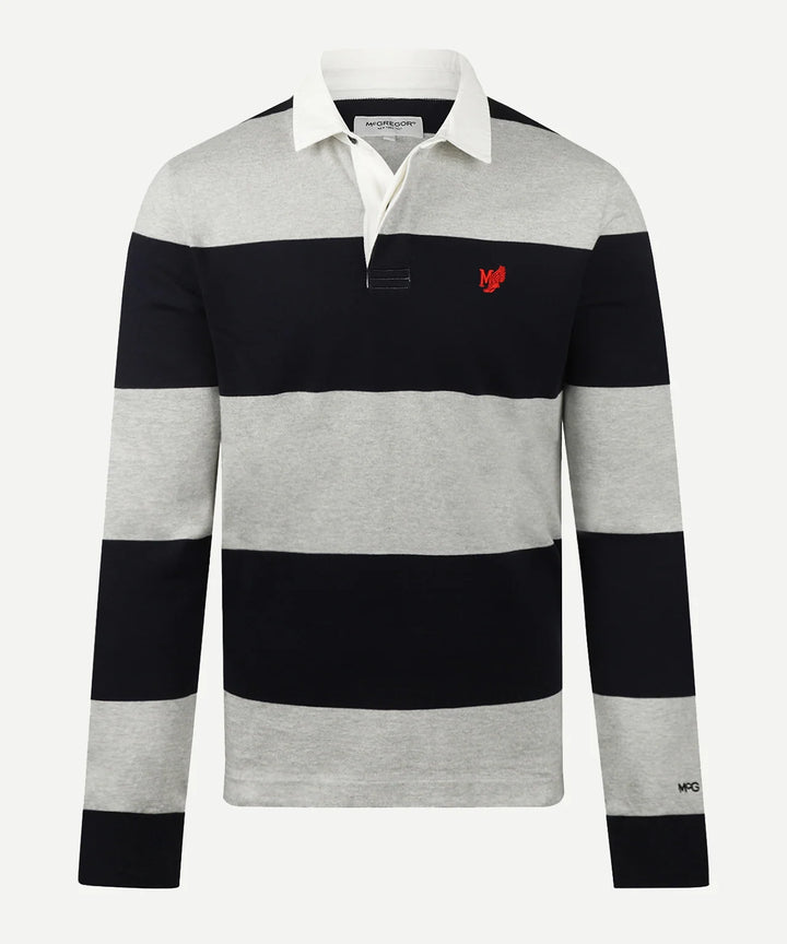 McGregor Two Stripe Rugby, Grey Melange