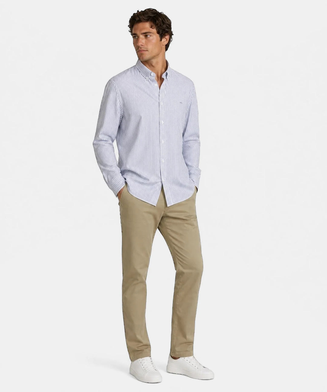 McGregor Stretch Oxford Shirt Big Stripe, Navy
