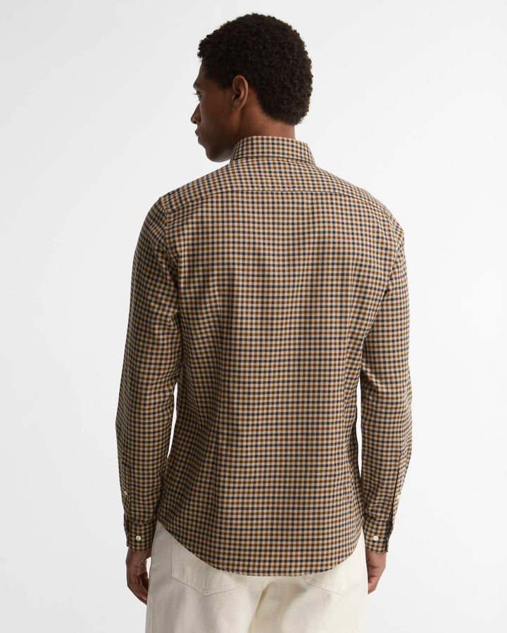 Barbour Finkle Tailored Gingham Shirt, Dark Sand