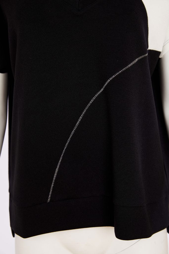 NAYA Black V Neck Top