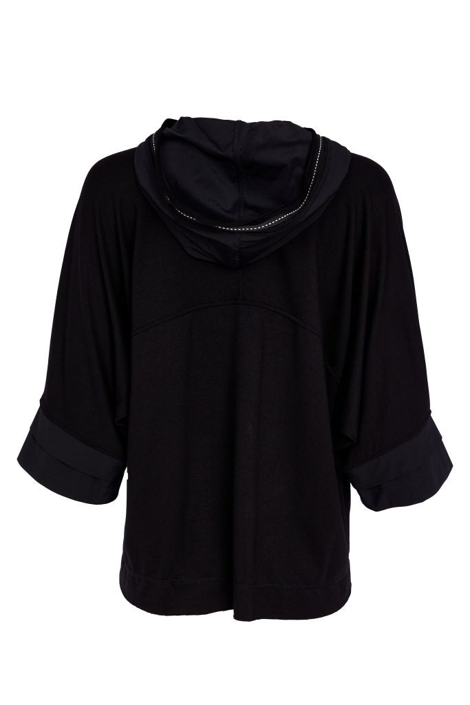 NAYA Black Drawstring Hem Hooded Jacket