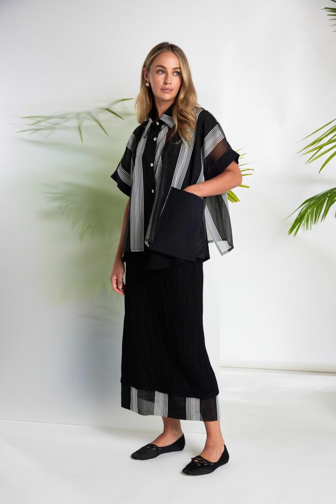 NAYA Stripped Organza Shirt