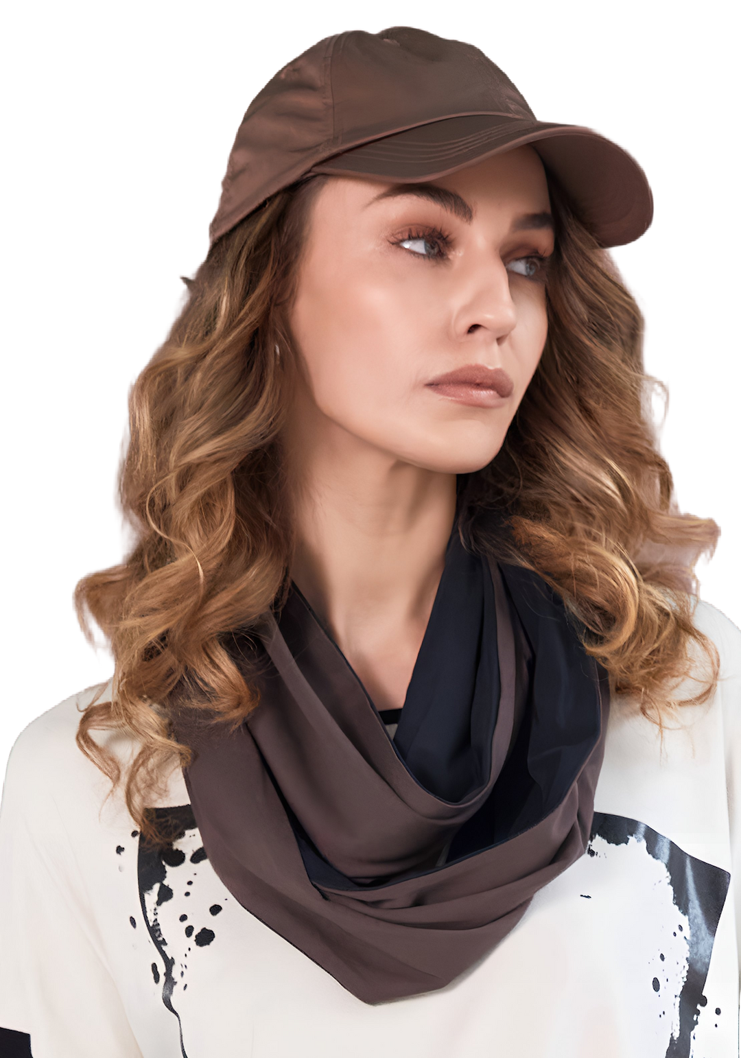 Naya Brown/Black Two Tone Neck Scarf