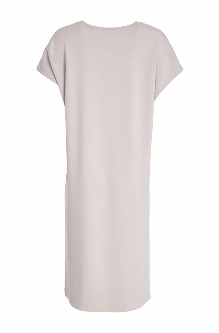 Naya Grey Longline V Neck Dipped Hem Top