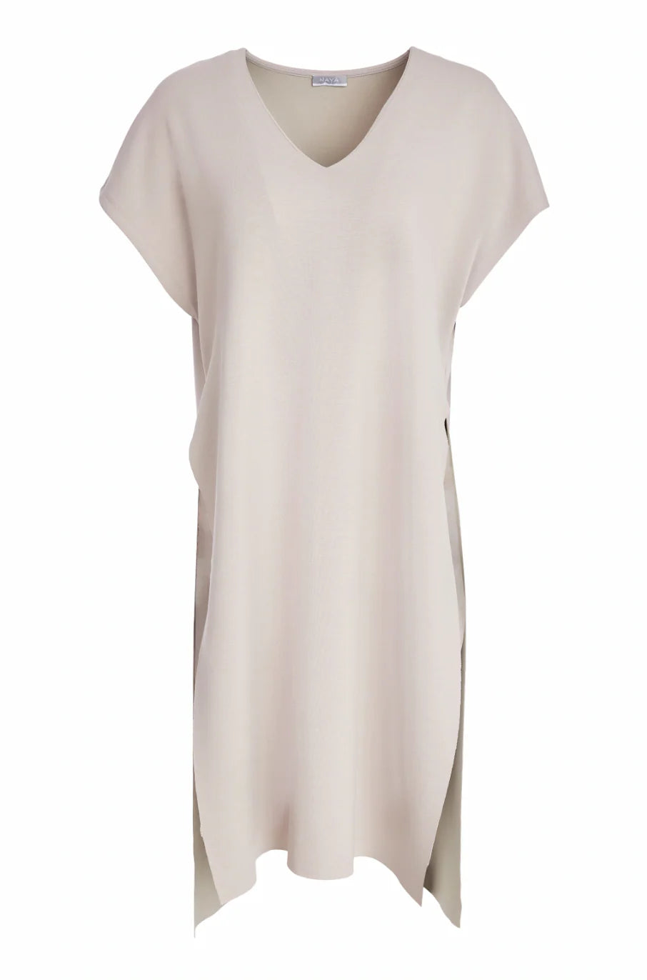 Naya Grey Longline V Neck Dipped Hem Top