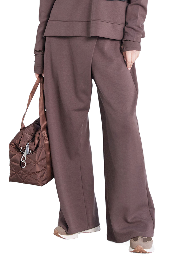 Naya Brown Slim Leg Trouser Wrap Over Waist