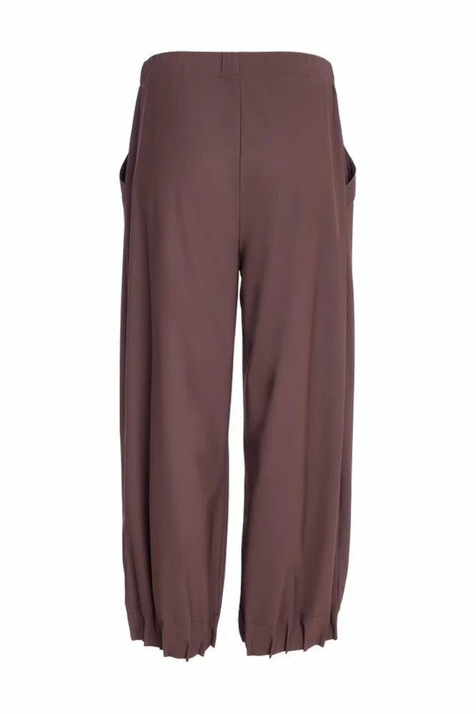 Naya Brown Wide Leg Tuck Hem Trousers