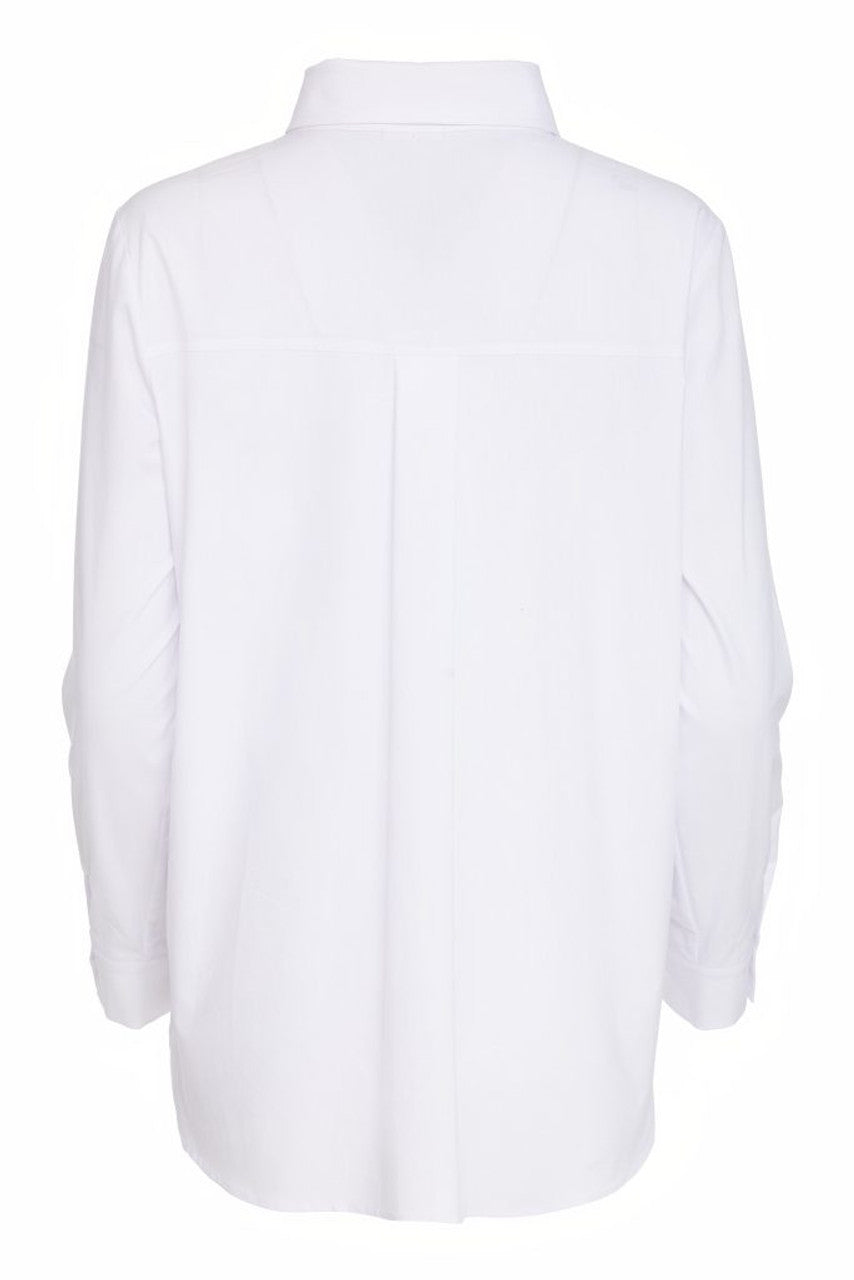 Naya White Contrast Piping Long Sleeve Shirt