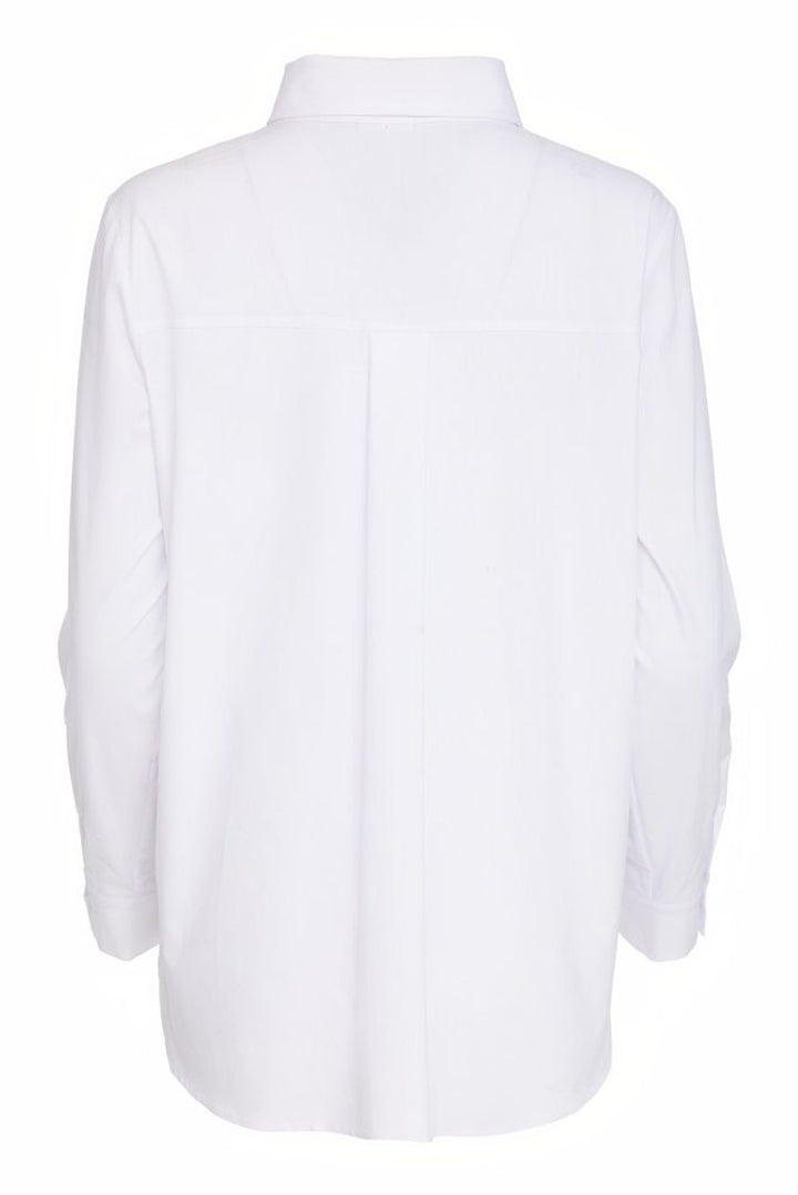 Naya White Contrast Piping Long Sleeve Shirt