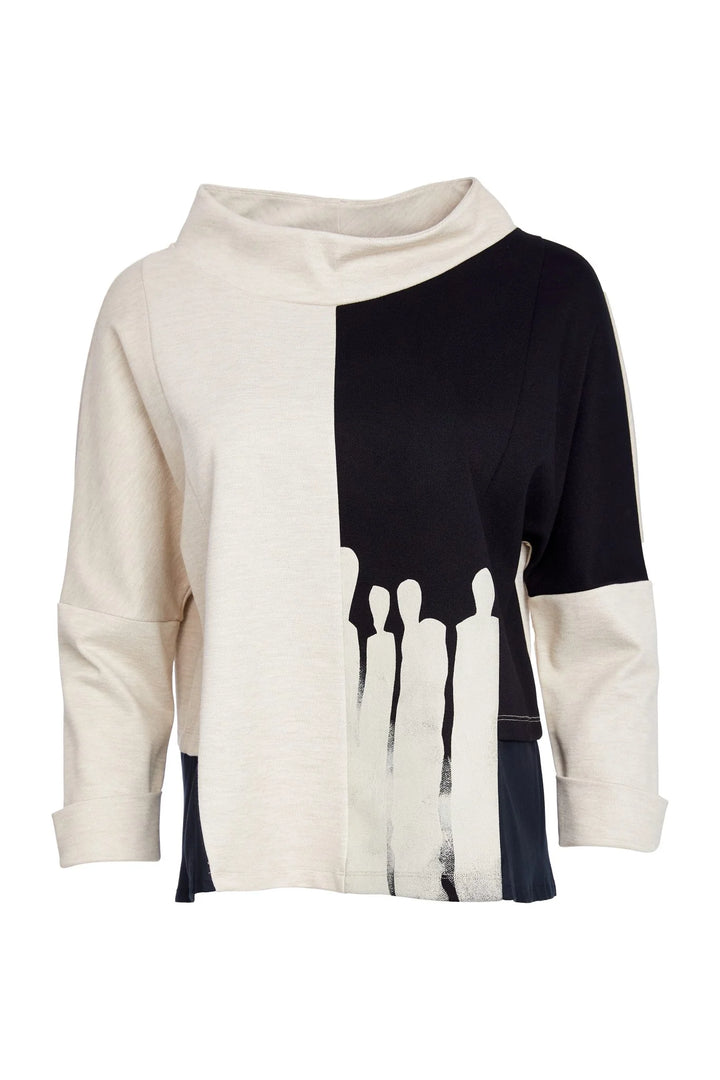 Naya Two Tone Neck Top