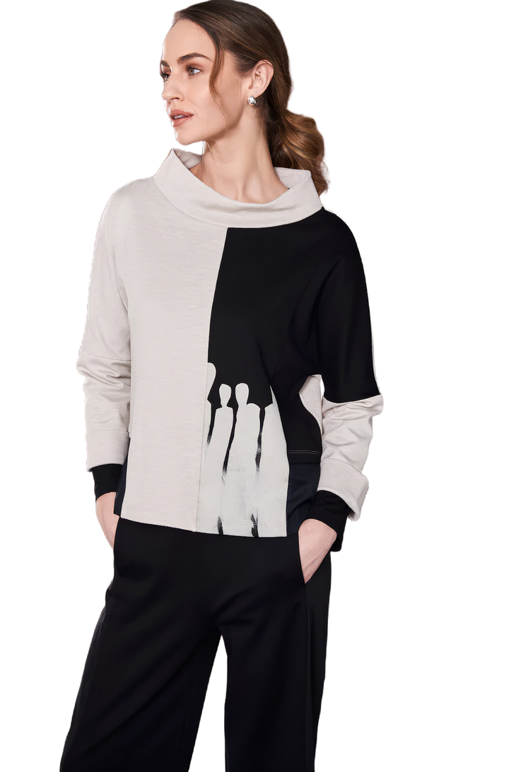 Naya Two Tone Neck Top