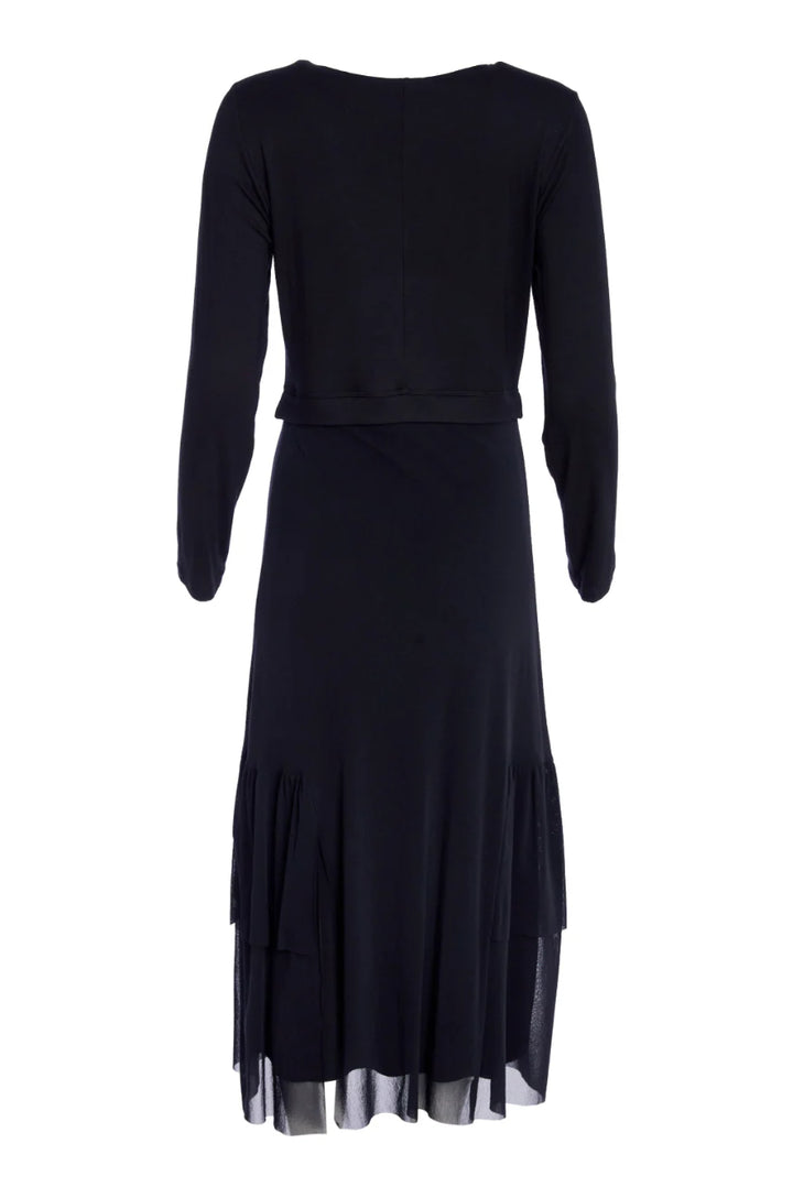 Naya Black Round Neck Dress & Mesh Skirt