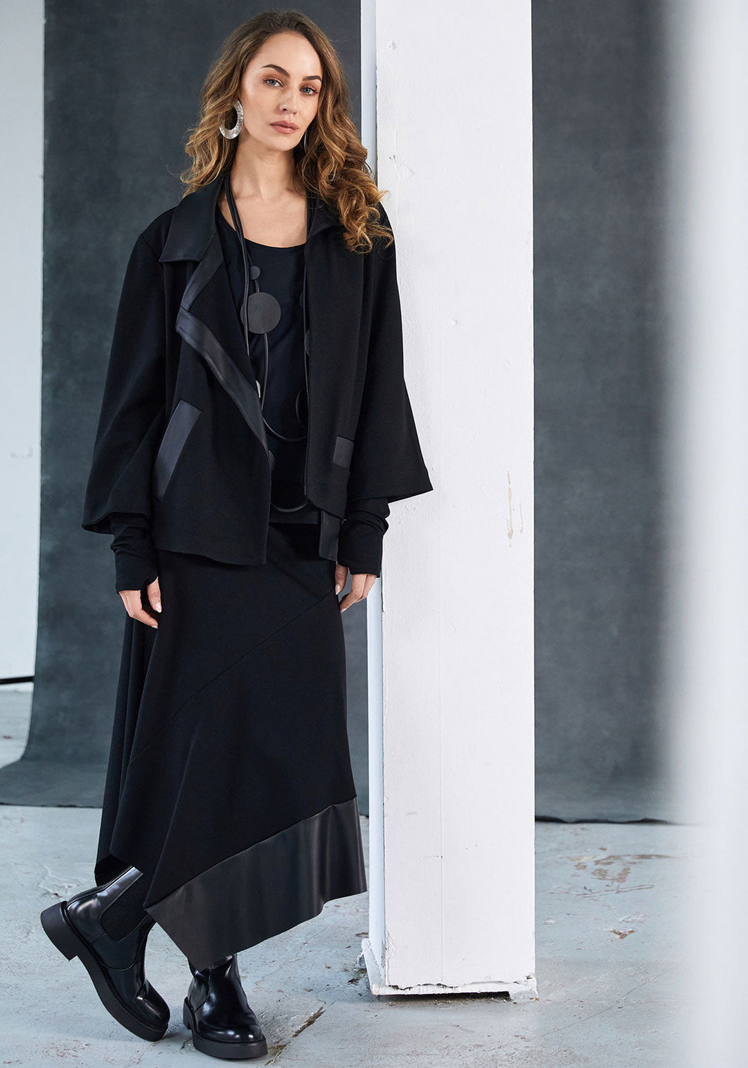 Naya Black Asymmetric Hem Skirt