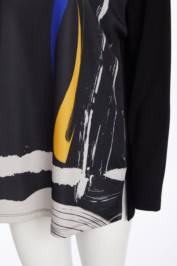 Ora Placement Print Top with Colour Splash