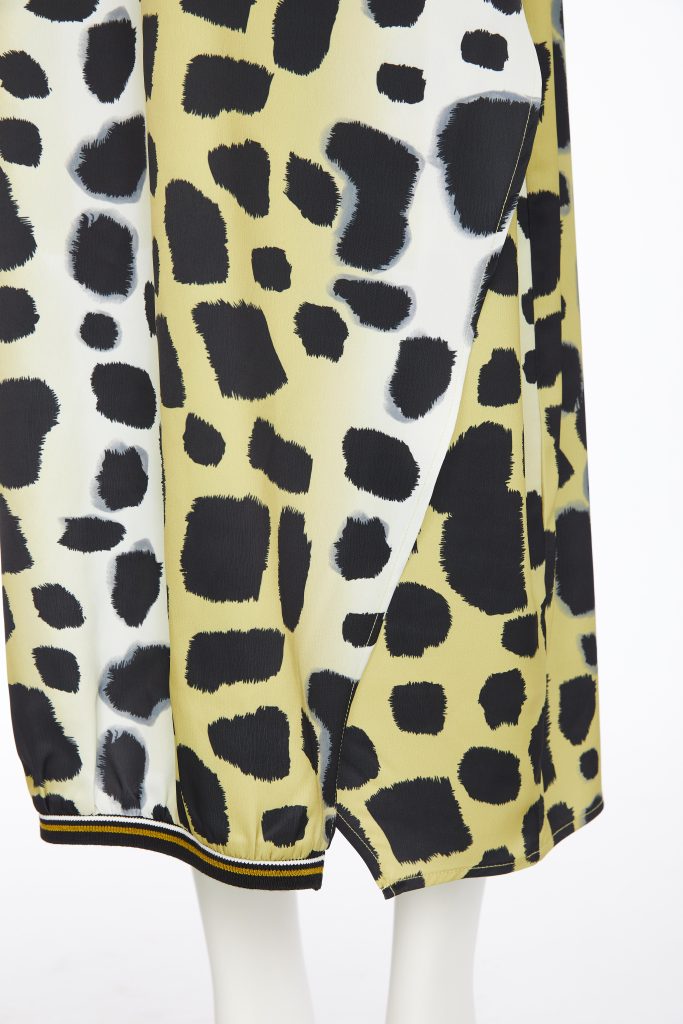 Ora Jersey Dress with Animal Print Hem Panel