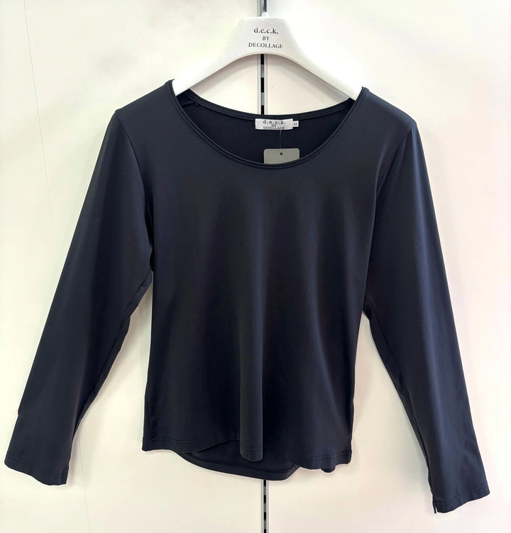 Decollage PAULA Black Long Sleeve Top