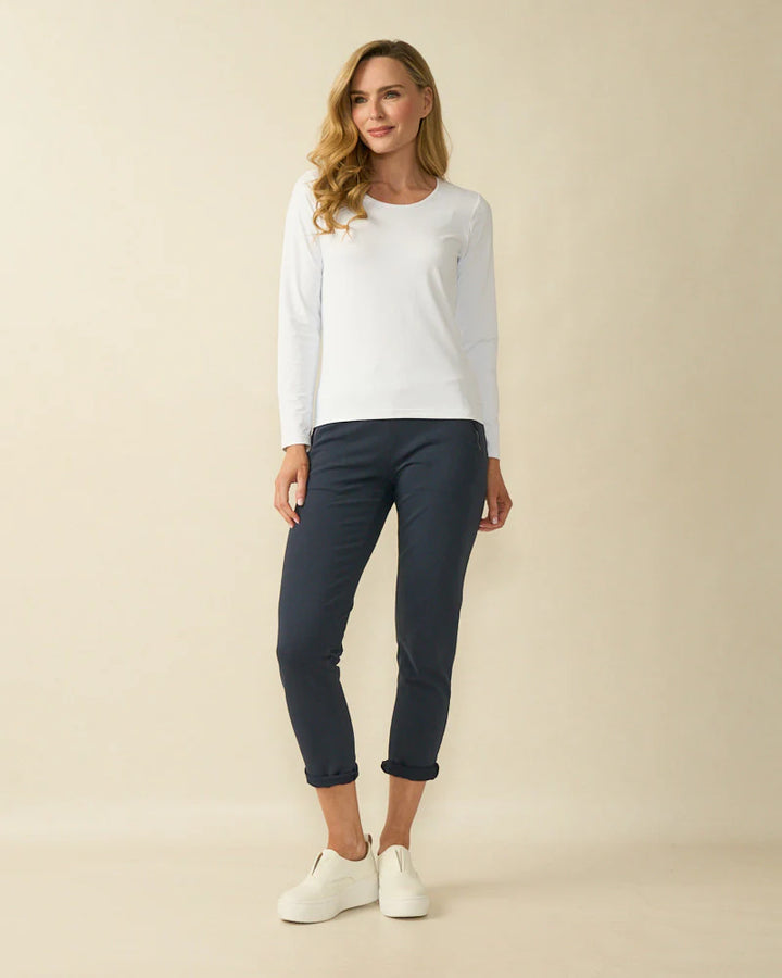 Decollage PAULA Cream Long Sleeve Top